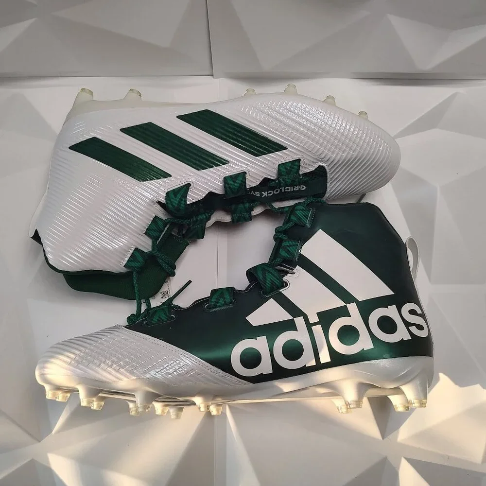 Adidas Mens Football Cleats 16 White Green Shoe Lacrosse Freak Carbon High - Picture 3 of 12